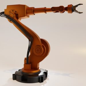 Futuristic 3D robotics visualization. Image by Sufyan on Unsplash.